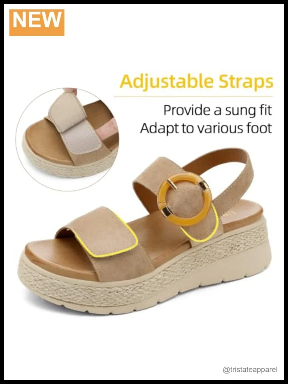 Womens Espadrille Platform Sandals Low Wedge Orthopedic Arch Support